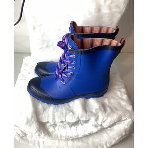 Tommy Hilfiger Renegade Rubber Rain Boots Size 8 Bright Blue